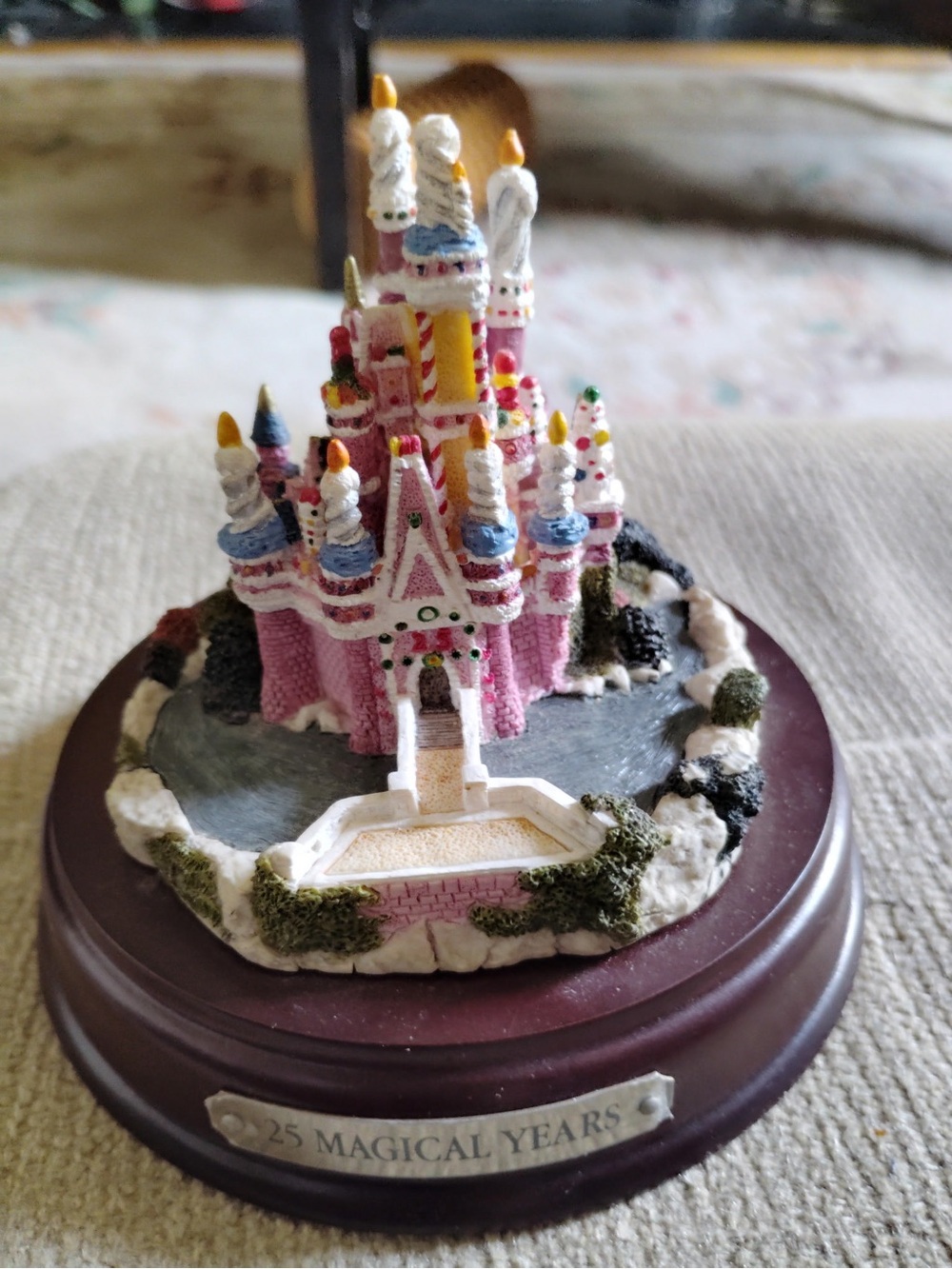 Disney Brown Round Display Base with Walt Disney World Label